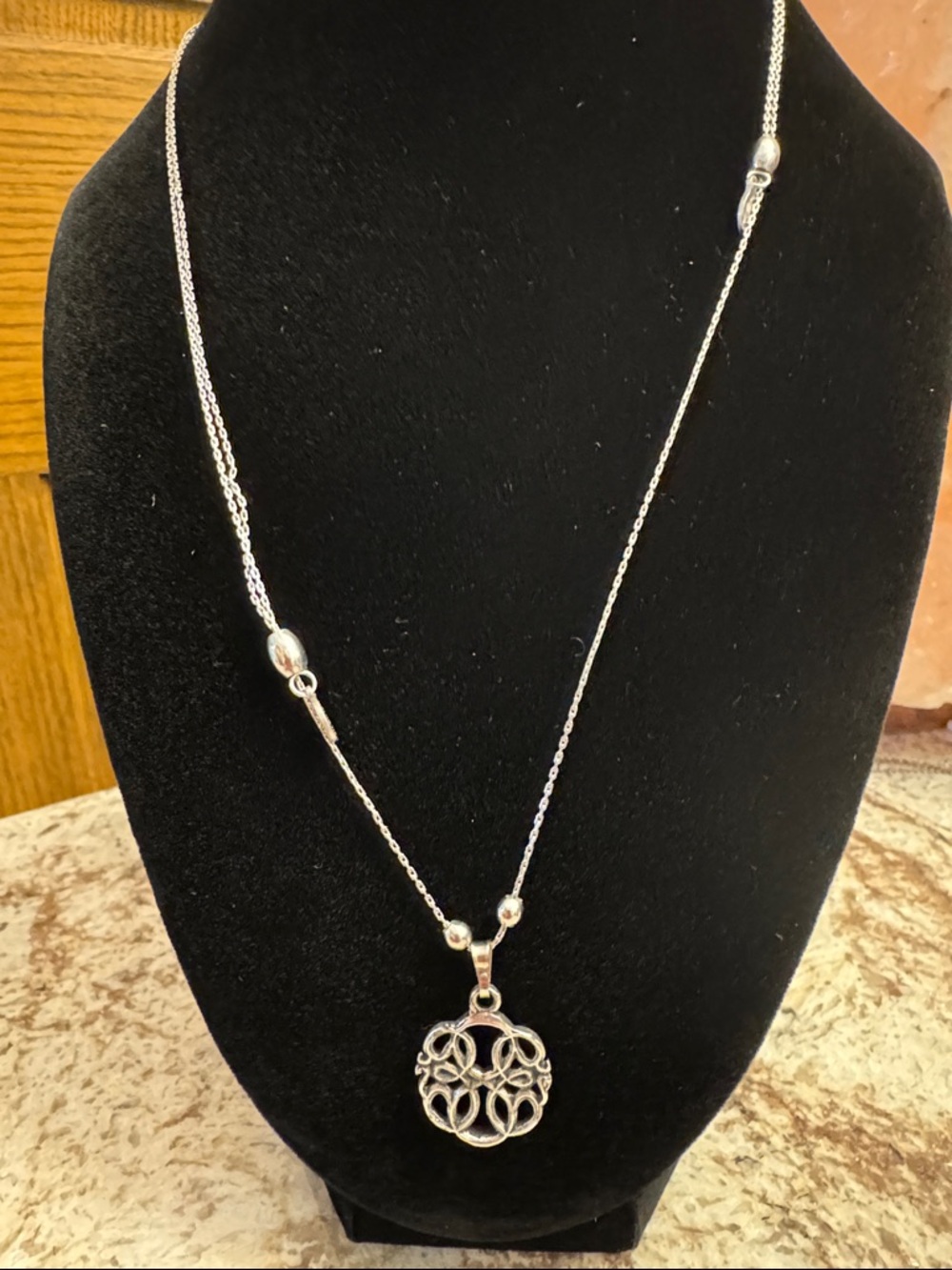 Alex and Ani Endless Knot Necklace Silver Adjustable Chain Celtic Symbol